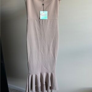 Missguided Taupe Midi Dress